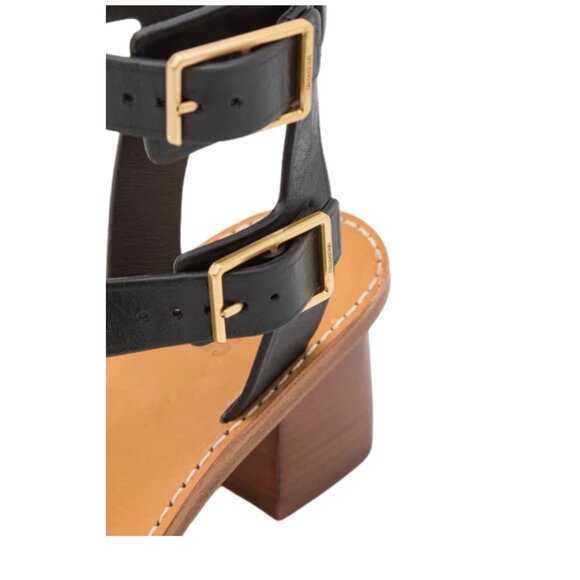 Zadig & Voltaire Cecilia Caprese Sandals Leather Black New in Box - Picture 9 of 11